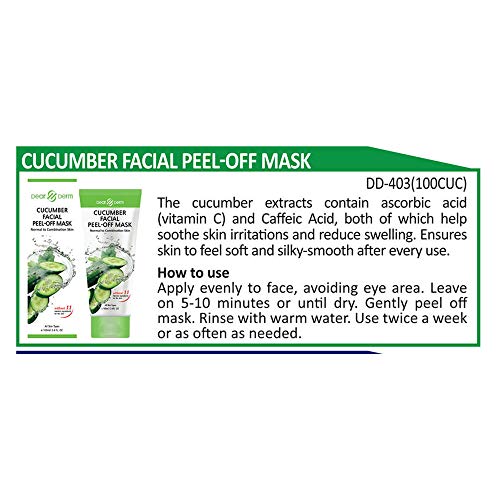 Peel Off Face Mask - Dearderm Cucumber Facial Peel-Off Mask 3.4Fl.oz/100Ml #TOP1