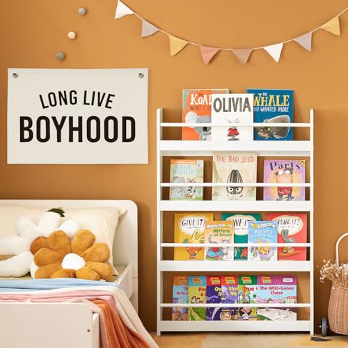 Image of Boy Room Decor,Long Live Boyhood Canvas Banner Nursery Playroom Wall Decor for Boys Bedroom Toddler Decorations Teen Boy Room Decor,Playroom Decor Wall Hanging Flag Canvas Banner 30x20 Inch