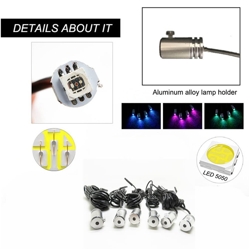 Quatavo LED Auto Interni,Kit LED Luci Interni Conversione, 6 In 1 Striscia Per Auto ,Rgb Atmosfera Per Auto, Barra Luminosa A Led Per Interni,Per Le Modifica Dell'Auto,Effetti Musicali Guida Notturna