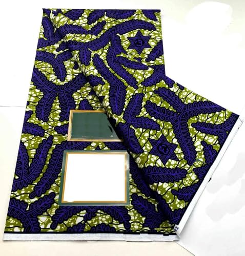 LOUKEKE Tissu Wax Ankara 6 Yards Doux, imprimé Africain nigérian, Coton, pagne hollandais pour...