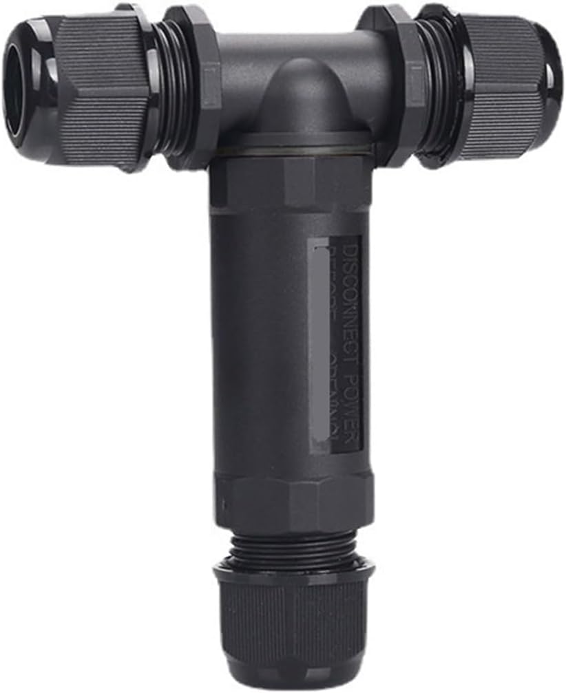 T-type three-way terminal nylon cable connector 2-5 core outdoor lighting power waterproof connector(2 core wire diameter 9 12mm)