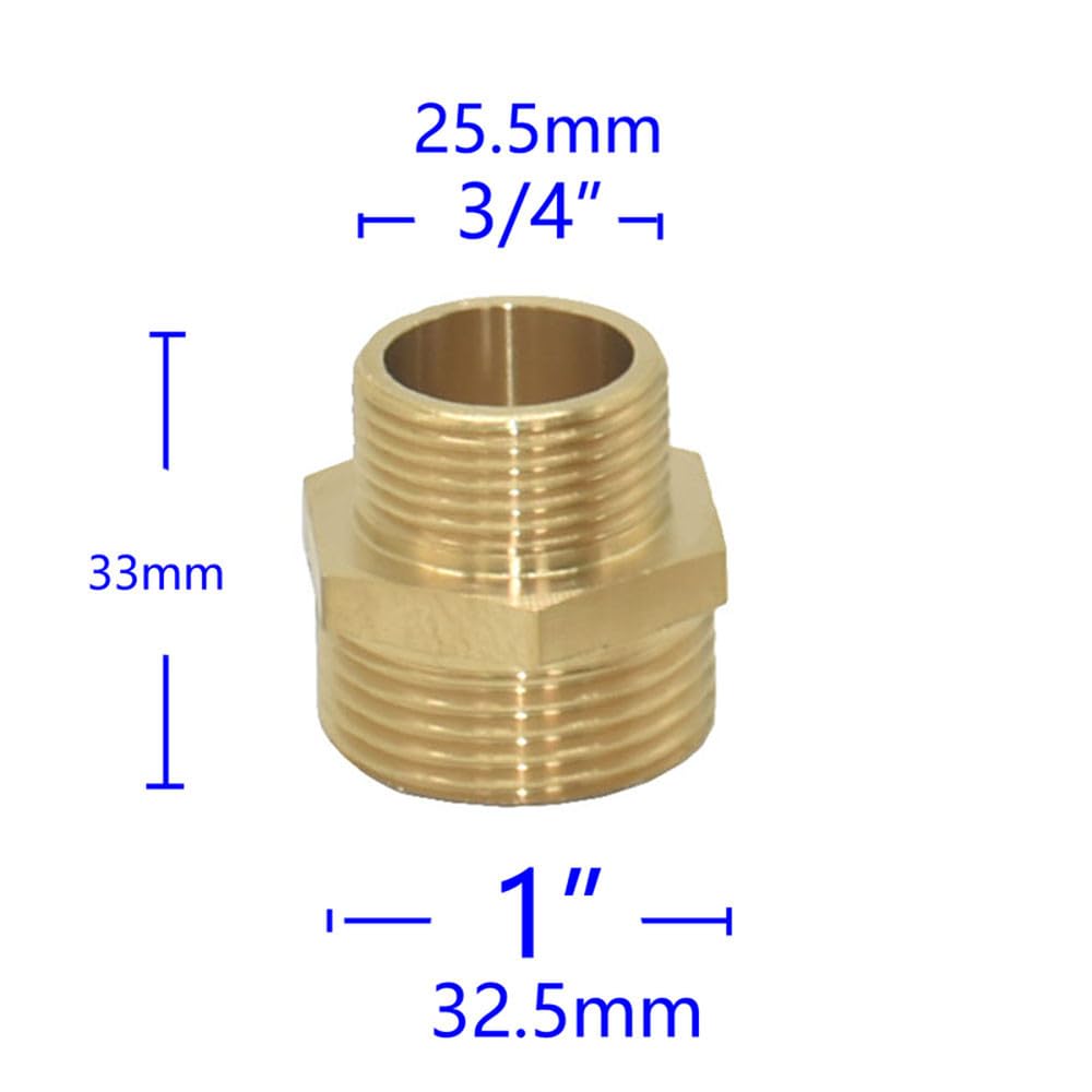 Connettore filettato maschio in ottone a femmina da 1/2" 3/4" Connettore di prolunga per tubo di riduzione da 1/1,2/1,5/2 pollici in rame