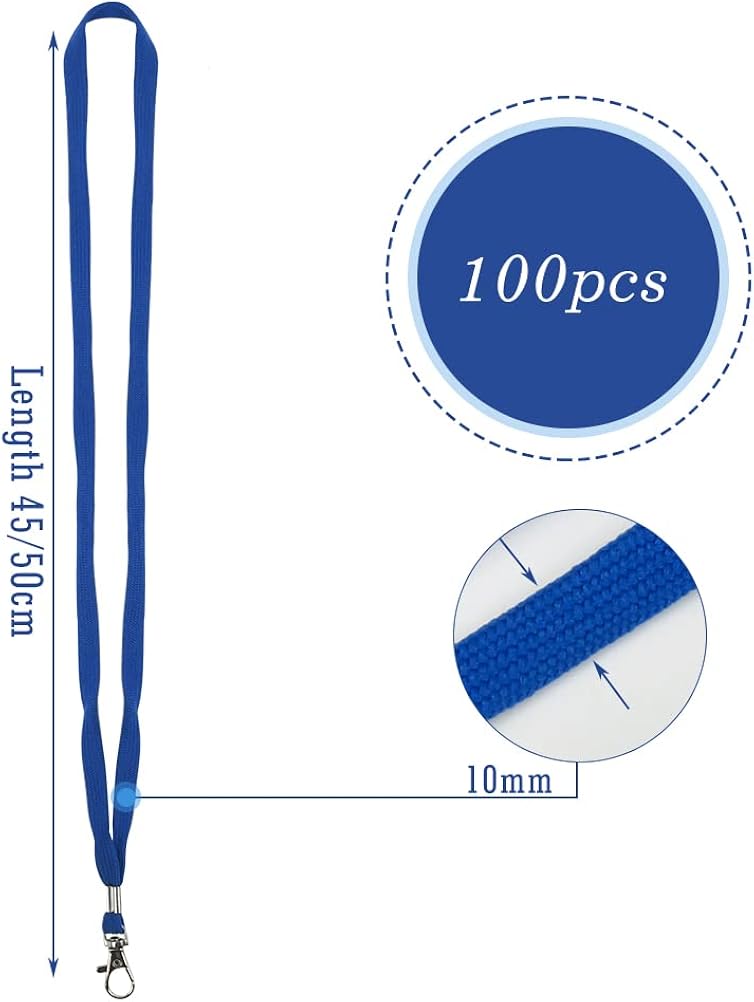 Lanyards Neck Card Holder 100PCS Neck Strap Lanyards Neck Lobster Clasp Staff Lanyard Card