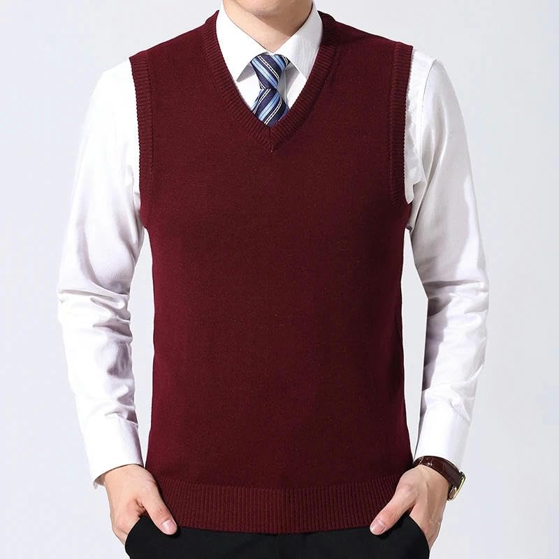 Men's Casual Sweater Vest Warm and Comfortable Vest in Autumn and Winter3