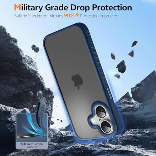Image of KARWAN️ Shockproof Back Case Cover for iPhone 16 | Camera Protection Bump |Shockproof Back Case Cover for iPhone 16 - Blue