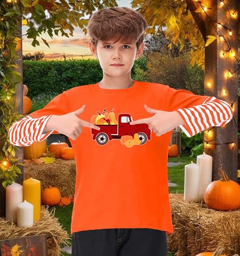 Image of Remimi Unisex Kids Christmas Long Sleeve Shirt Xmas Print Stripe Shirts 2-12 Years