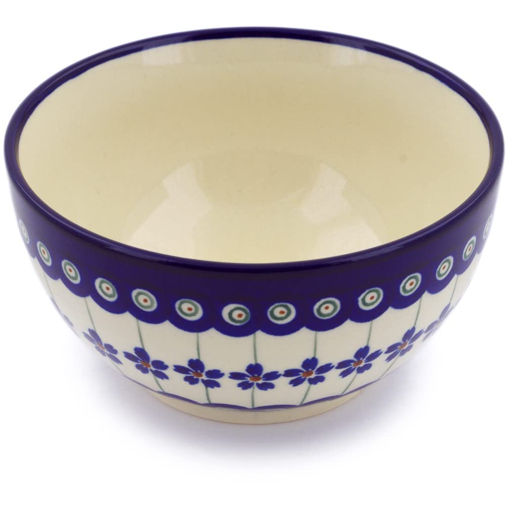 Boleslawiec Pottery Small Bowl, Ø14.0 cm, Original Bunzlauer Keramik, Decor 166a
