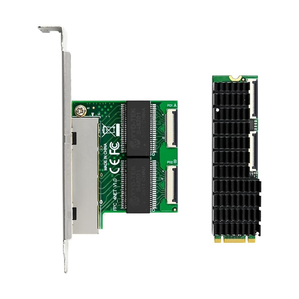 Scheda di Rete Gigabit NIC M.2 B+M Key A 4 Porte Gigabit Scheda di Rete Industriale Ethernet NIC Adattatore LAN Ethernet per PC
