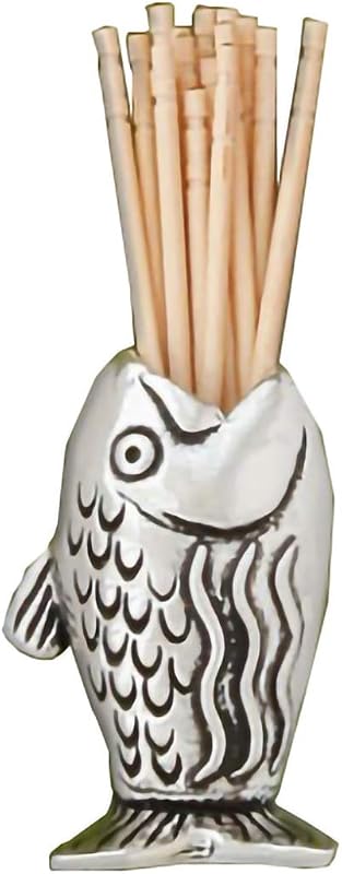 Soporte para palillos de dientes Basic Spirit Décor, pescado, regalo para almacenamiento de palillos de dientes, decoración única de diseño para el hogar, restaurante de cocina