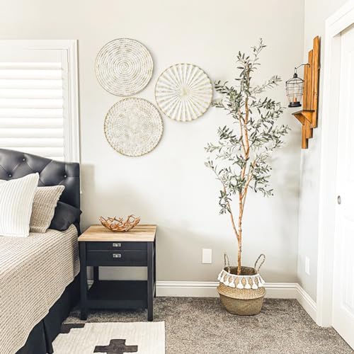 Briful 12 Inch Wall Décor Pack Of 3 Metal White Washed Starbursts Radial Plate Wall Art Modern Accent Hanging Wall Decorations For Home Office Bedroom Or Living Room Wall Sculptures thumb #3