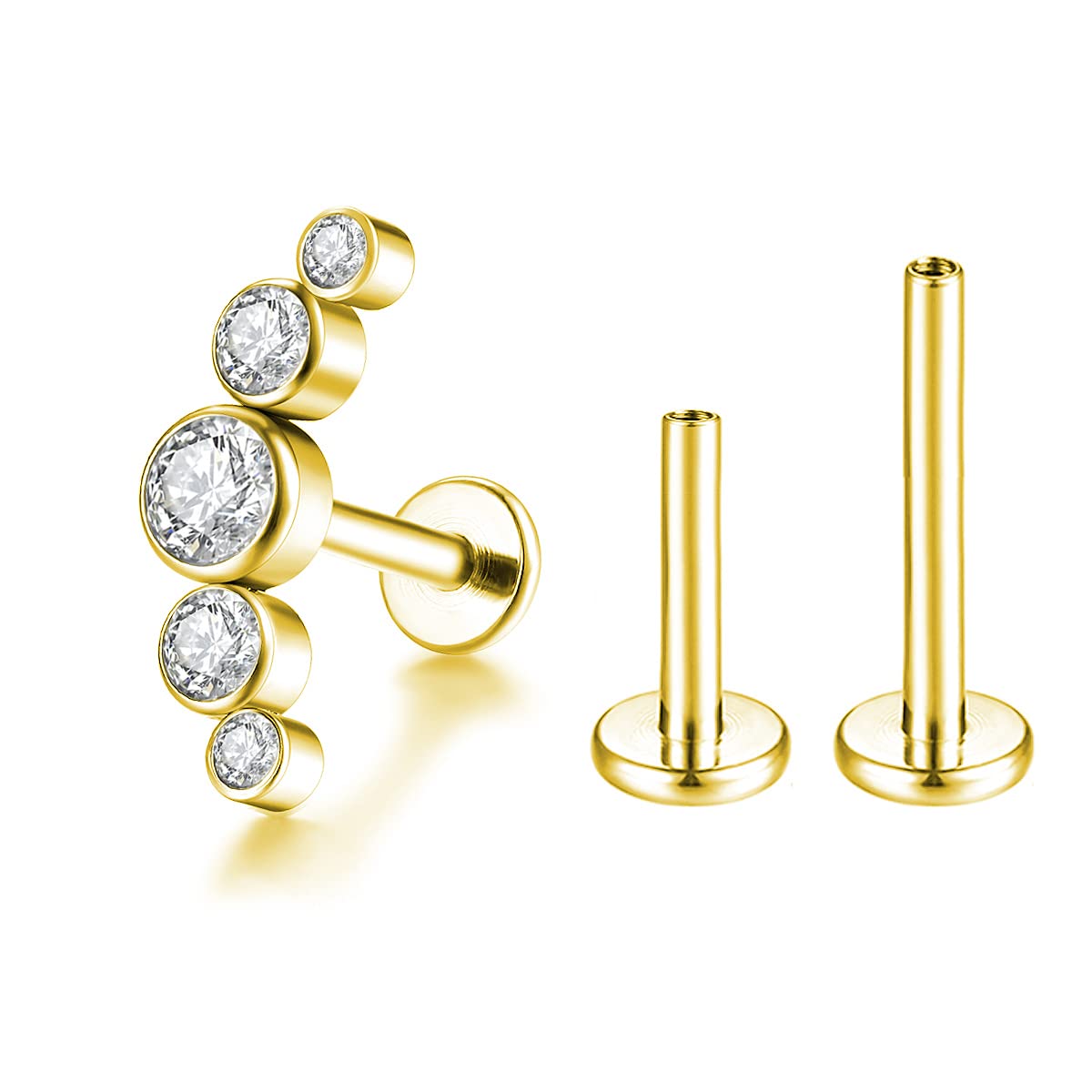 Gnoliew16G 316L Stainless Steel Labret Monroe Lip Ring Studs Cartilage Helix Tragus Conch Daith Nose Piercing Jewelry