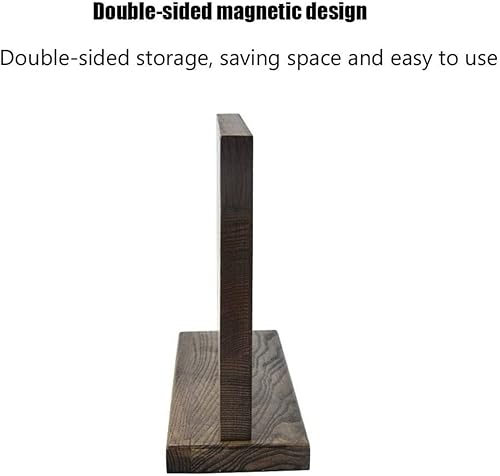 Miniatura 6 de Soporte para cuchillos de cocina, soporte de madera de doble cara magnético para almacenamiento de utensilios con pies antideslizantes, universal