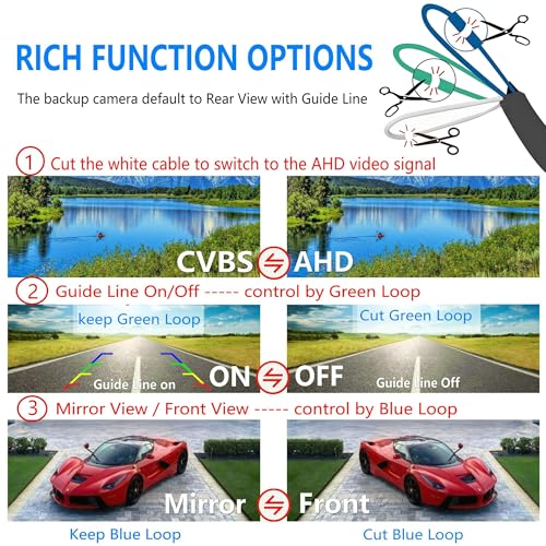image for YIMU 1080P AHD Backup Camera for Car with License Plate Mount, 7-LED I