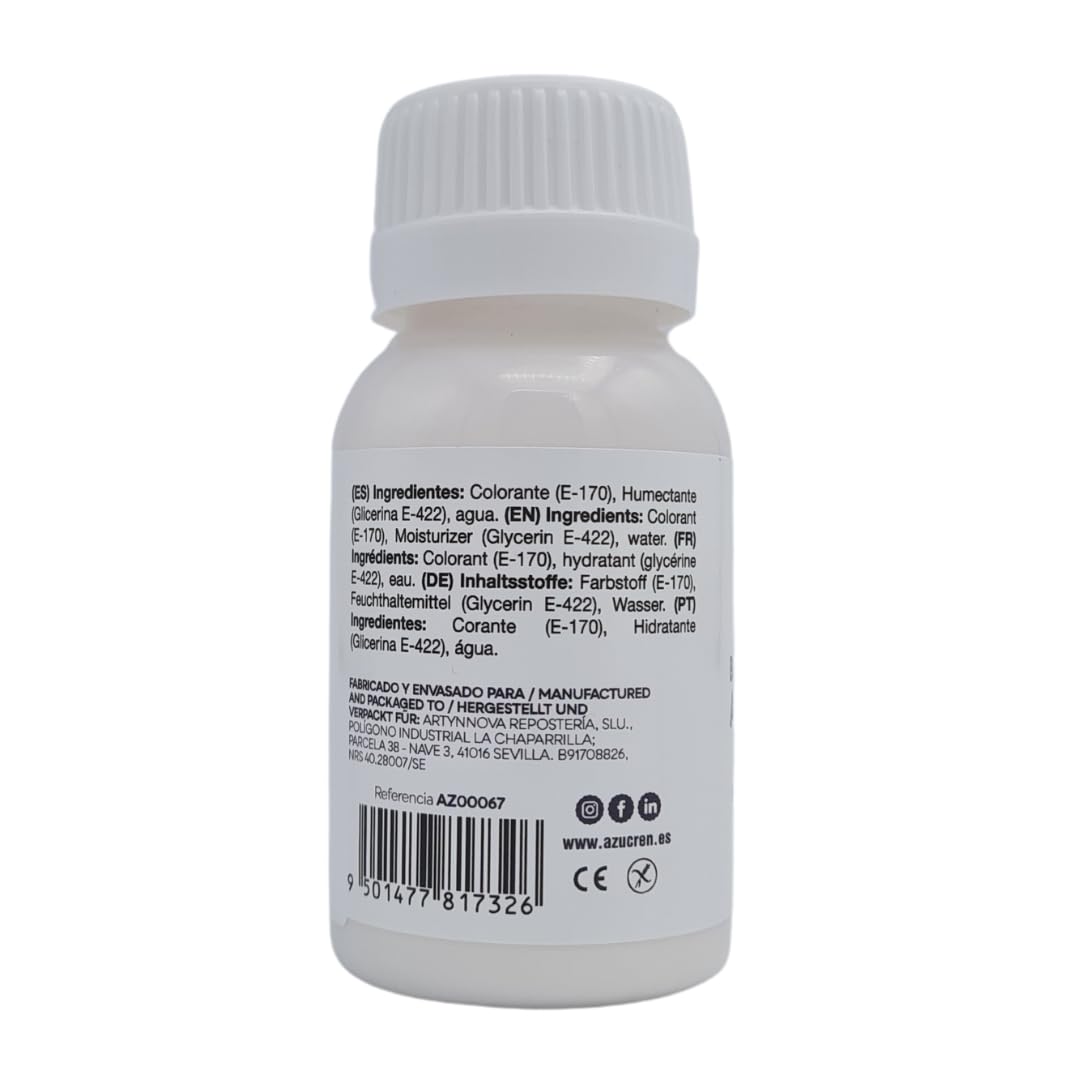 Azucren Colorante Blanqueador Especial para Buttercream, Repostería, Rellenos o Coberturas de Tartas, 60 Gr