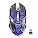 Wireless Gaming Mouse, VEGCOO C8 Silent Click Wireless Rechargeable Mouse with Colorful LED Lights and 2400/1600/1000 DPI 400mah Lithium Battery for Laptop and Computer (C9 Sliver)