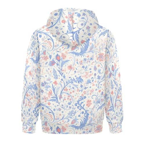 KLL Paisley Floral Damask Pattern Boys Girls Sweatshirts Sweater Casual Hooded Pullover Hoodies Kangaroo Pocket2