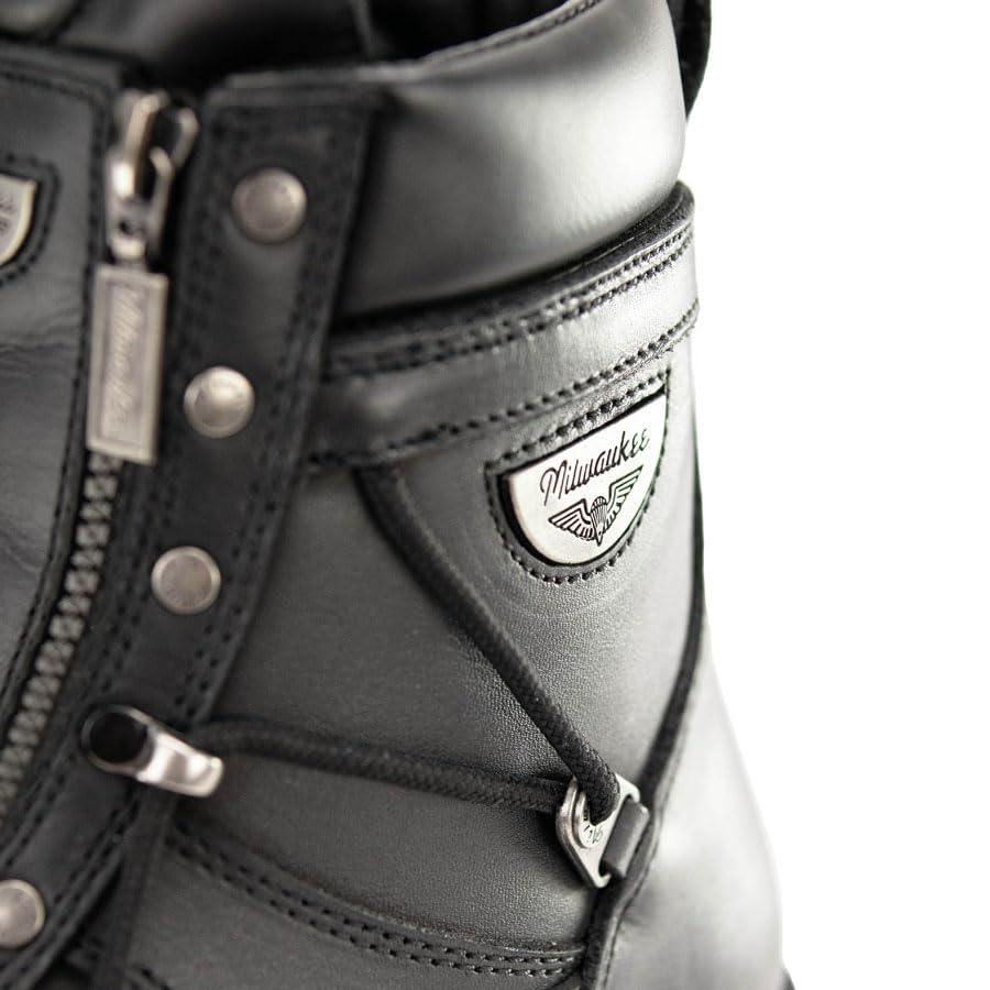 MILWAUKEE MOTORCYCLE CLOTHING CO. MB440EEE-BLACK-14-EEE Motorcycle Boot