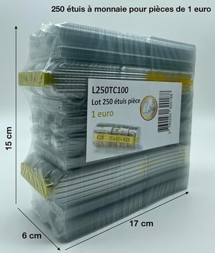 CECONCEPT L250TC100 Pacchetto von 250 Münzhüllen für 1,00 Euro, 250 Stück pro Packung