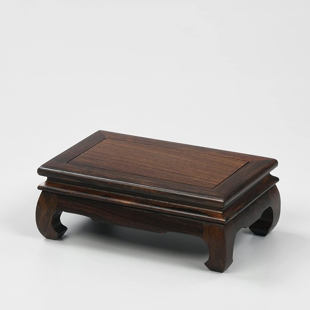 Bonsai Pedestal Vase Pedestal Stands Bonsai Base Rectangular Plant Bracket Ebony for Buddha Statue Flower Bonsai Strange Stone Teapot Vase Wooden Handicraft Ornaments Planter Stand Plant Holder(18cm)