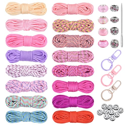 320 Feet Paracord Combo Kit 2mm Thin Paracord Rope Set 16 Colors