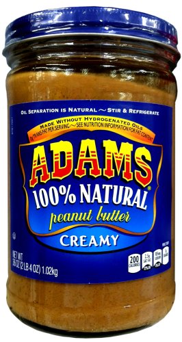 Adams 100% Natural CREAMY PEANUT BUTTER 36oz (2 Pack) image 2