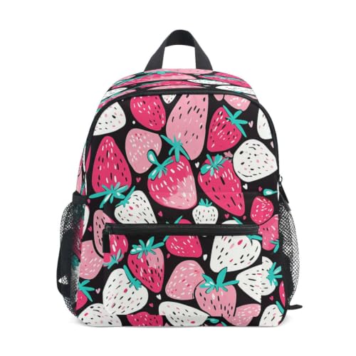 Sac à dos d'école maternelle fraises roses pour enfant