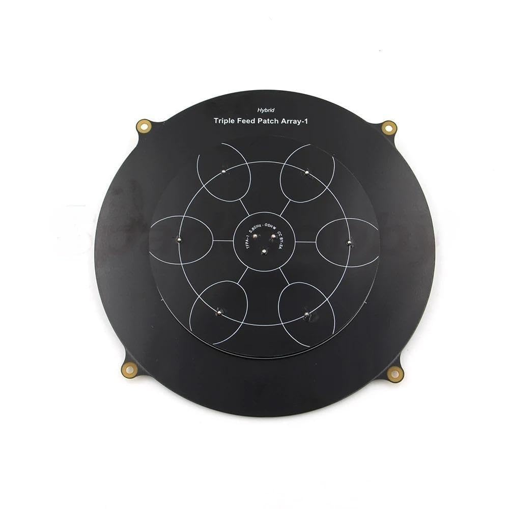 5.8G Flat Pagoda Directional Circularly Polarized Antenna Triple Feed Patch Array RHCP LHCP 14DBi for VTX Extended Range Signal (1PC 14DBI SMA)