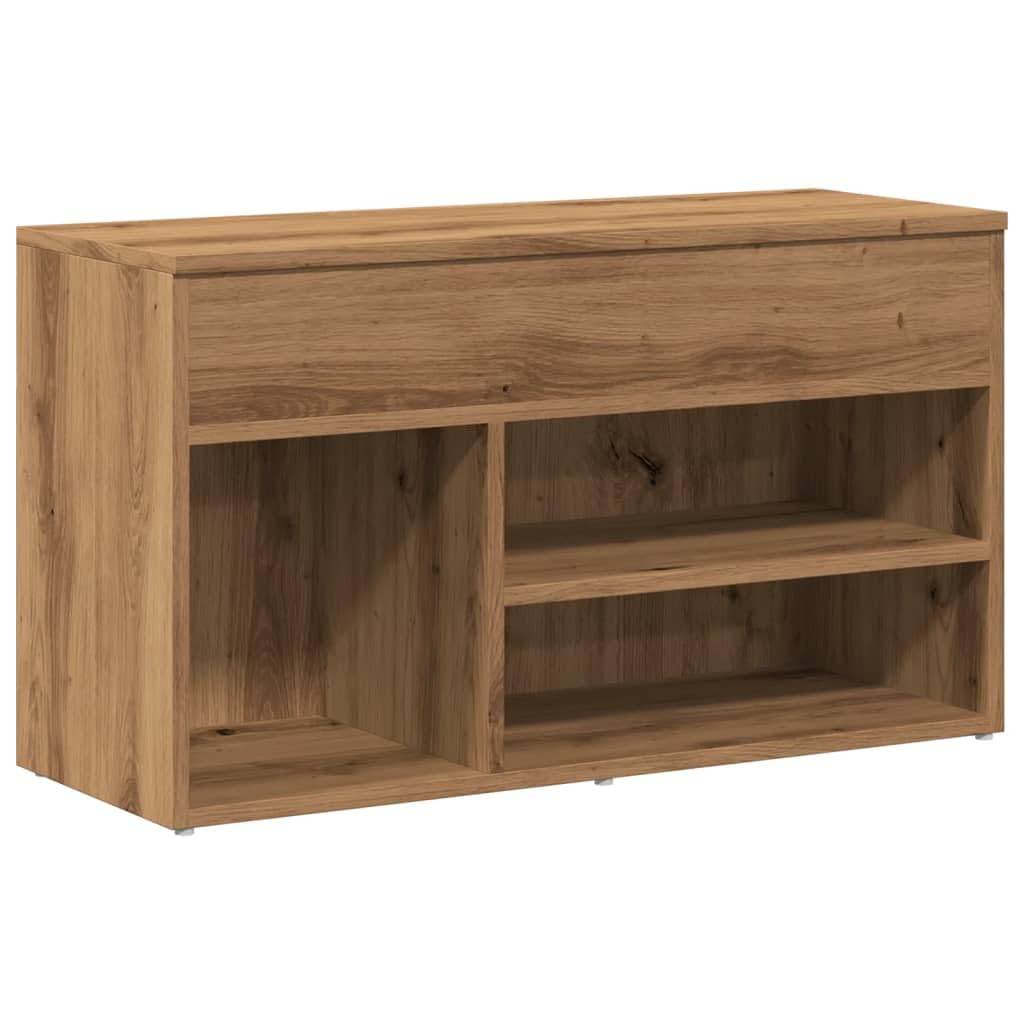 vidaXL Banco Zapatero Madera de ingeniería Roble Artisan 80x30x45 cm, Banco Zapatero, Asiento de Banco de Pasillo, Asiento de Pasillo