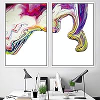 2 Piece Framed Canvas Wall Art Organic Fluids Canvas Prints Home Artwork Decoration for Living Room,Bedroom - 16