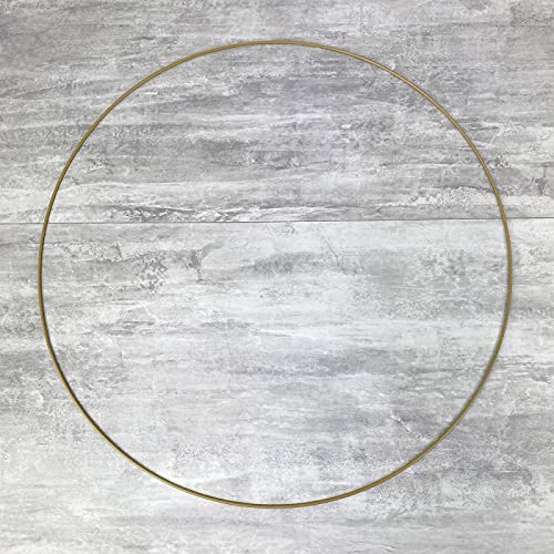 Lealoo Grand Cercle métallique doré Ancien, diam. 60 cm pour Abat-Jour, Anneau epoxy Or Attrape rêves Cover