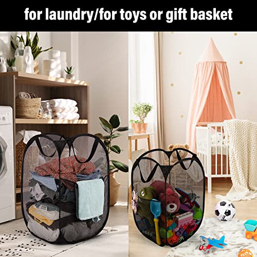 Battoo Deluxe Strong Mesh Pop Up Laundry Hamper Basket With Side Pocket For Laundry Room, Bathroom, Kids Room, College Dorm Or Travel 3 Pack Black #TOP4