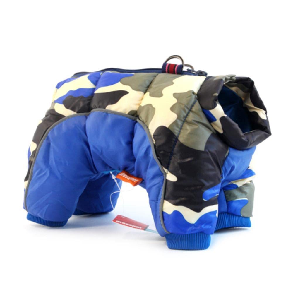 Manteau chien hiver chaud imperméable et réfléchissant marine pour Bouledogue Français et Chihuahua