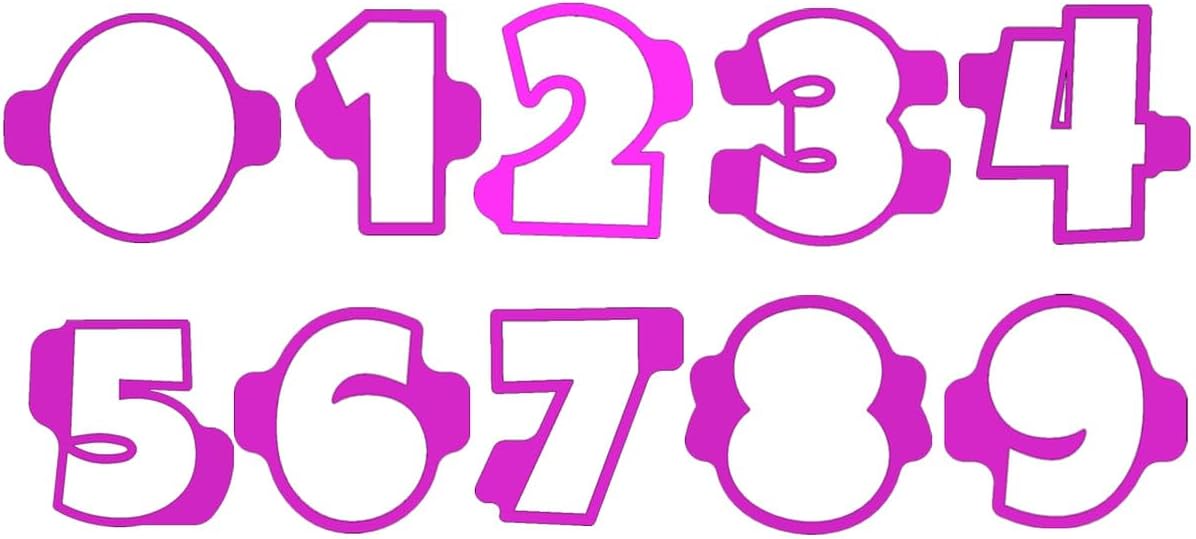 Numbers 0 to 9 Cake Pop Mold/Cutter/Pusher Set (Numbers 0-9 Bundle - 2" Tall)
