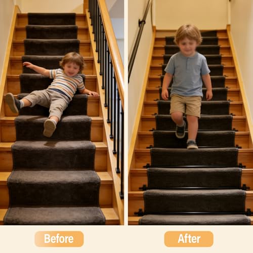 Tringles pour tapis d'escalier rustiques pour rénover une maison ancienne