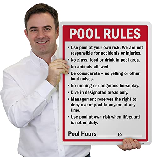 Cartel metálico con reglas de piscina 24x18 pulgadas miniatura 4