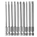 IBEUTES 10pcs 1/4 Inch Hex Shank Long Magnetic Screwdriver Bits Set 4 Inch Power Tools (Slotted+Cross+Plum blossom)