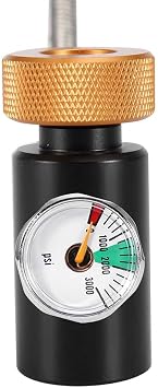 G1/2 CO2 Cylinder Refill Adapter, Stainless Steel Bottle Connector Kit CO2 Soda Maker Accessories Carbonated Water Fill Adapter with Hose for Filling (24 with Gauge)