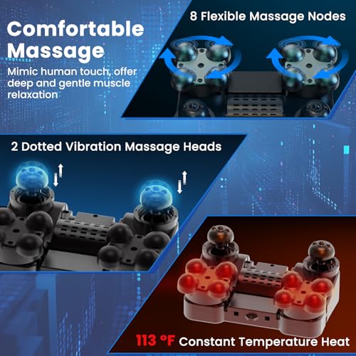 Image of Giantex Foot Massager with Heat, Calf Massager with 3 Massage Intensity, Vibration, Detachable Middle Sponge, Shiatsu Kneading Electric Massager for Thigh, Arm, Waist Relax, Gifts for Women /Men (Grey)
