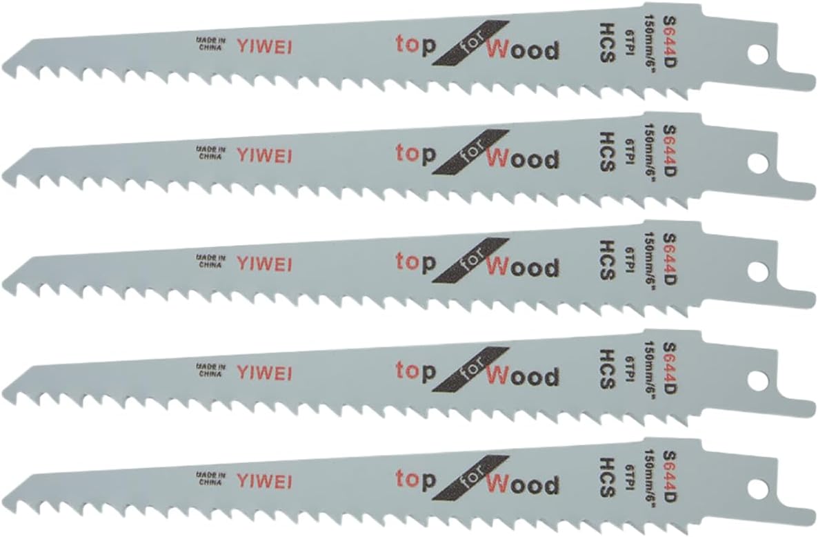 Jig Saw Blades 5Pcs HCS Jig Saw Blade Set S644D High Carbon Steel Assorted Blades Fast Cutting Knife for Wood Plastic Metal