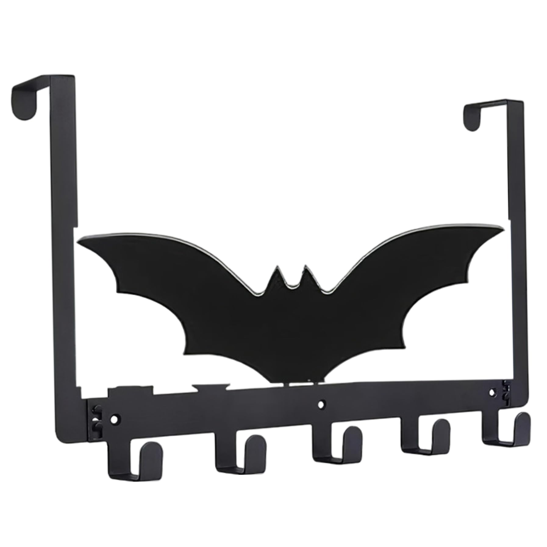 Faroby Over The Door Hooks, Bat Wall Decor Gothic Shelves with 5 Hooks for Towel Coat Purse Key