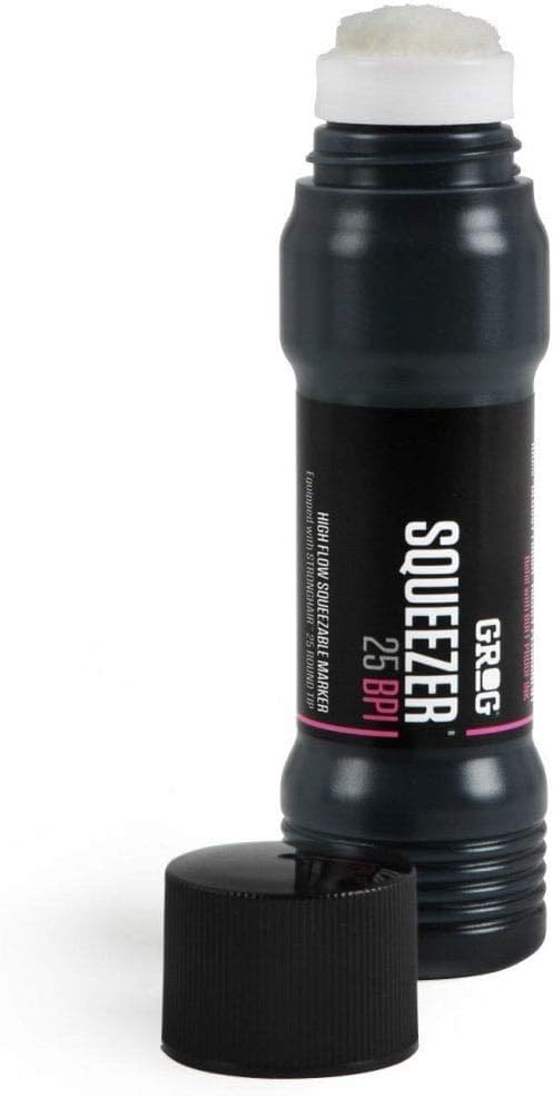 Grog 25 Squeezer - 25mm Refillable Ink Marker Pen - Supplied By Graff-City (Death Black - BPI-01)