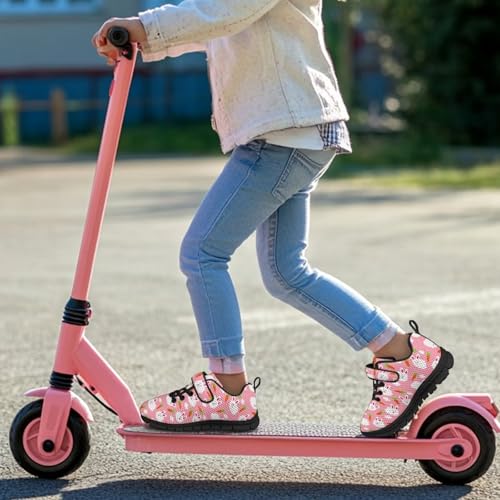 Boys Girls Sneakers Kids Breathable Lightweight Strap Tennis Athletic Running Shoes Cute Rabbit Pattern4