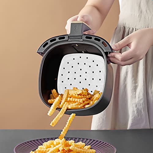 Air Fryer Parchment Paper Liners, Numola 100 Pcs Parchment Paper For Air Fryer, 9 Inch White Square Air Fryer Paper Liners, Non-Stick Steamer Liners For Oven, Microwave, Bamboos Steaming Basket #TOP5