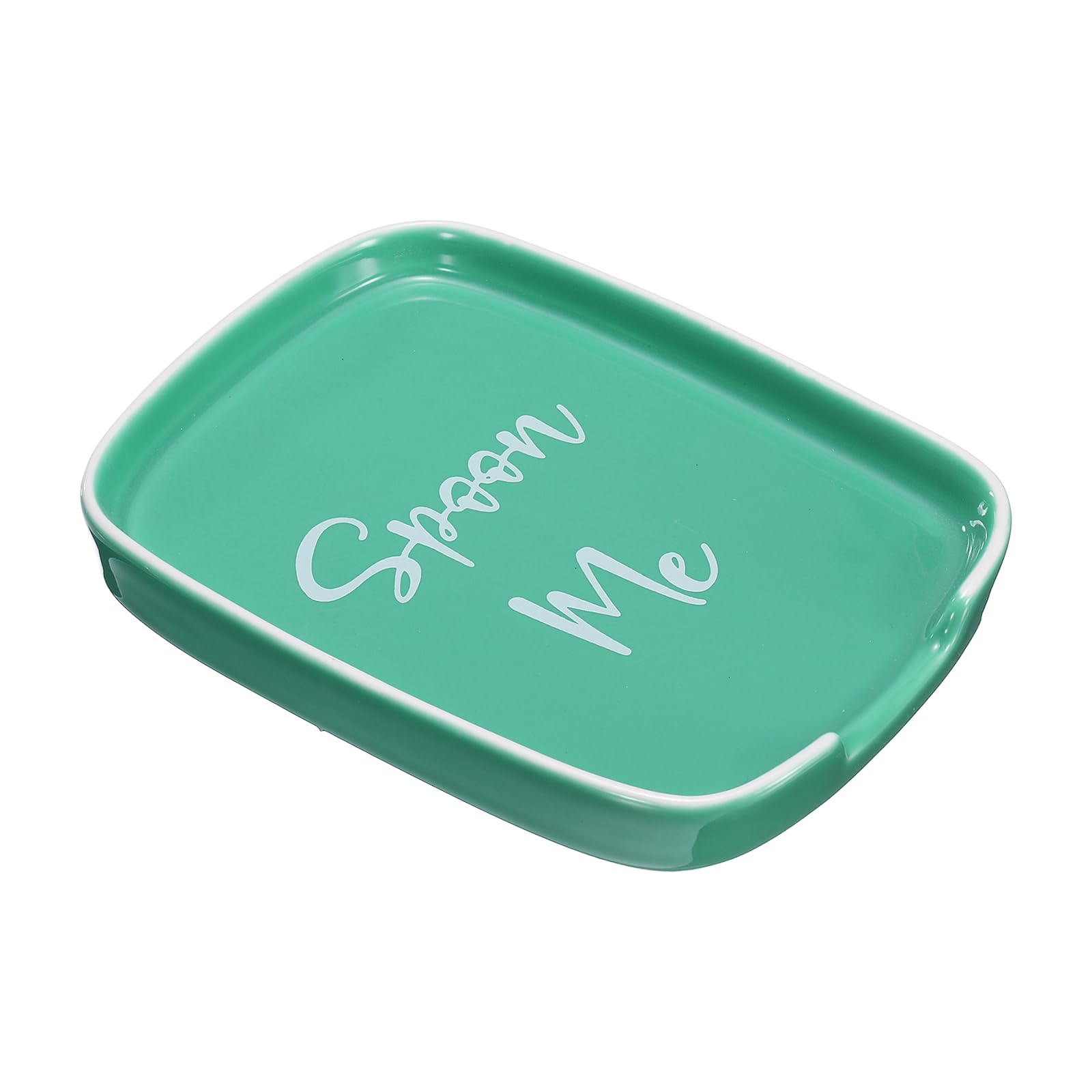 sourcing map Ceramic Spoon Rest for Stove Top, 5.8 Inch Spoon Holder Heat Resistant Utensil Rest for Spatula Ladle Dishwasher Safe Home Coffee Bar Kitchen Decor and Accessories, Cyan