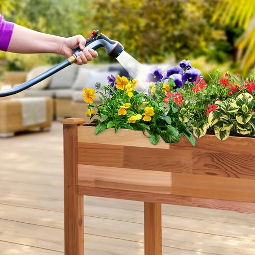Jumbl, Cedar Raised Garden Bed, Elevated Wood Planter for Growing Fresh Herbs, Vegetables, Flowers, Succulents - 72x23x30” - Image 8