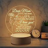 Mom Gifts Engraved Night Lights 5.9 Inch Acrylic USB Low Power Night Lamps Gifts for Mom Birthday from Daughter Son Christmas Gifts for Mom Night Light