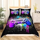 Juego de ropa de cama multicolor de Tie Dye Gamepad, con 1 funda de almohada
