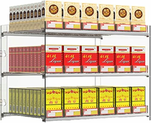 Présentoir à cigarettes rectangulaire en acrylique transparent avec poussoir automatique
