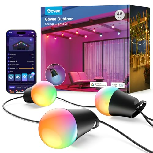 Govee Outdoor Smart String Lights 2 15M RGBICW IP65 Garden Lights Dimmable