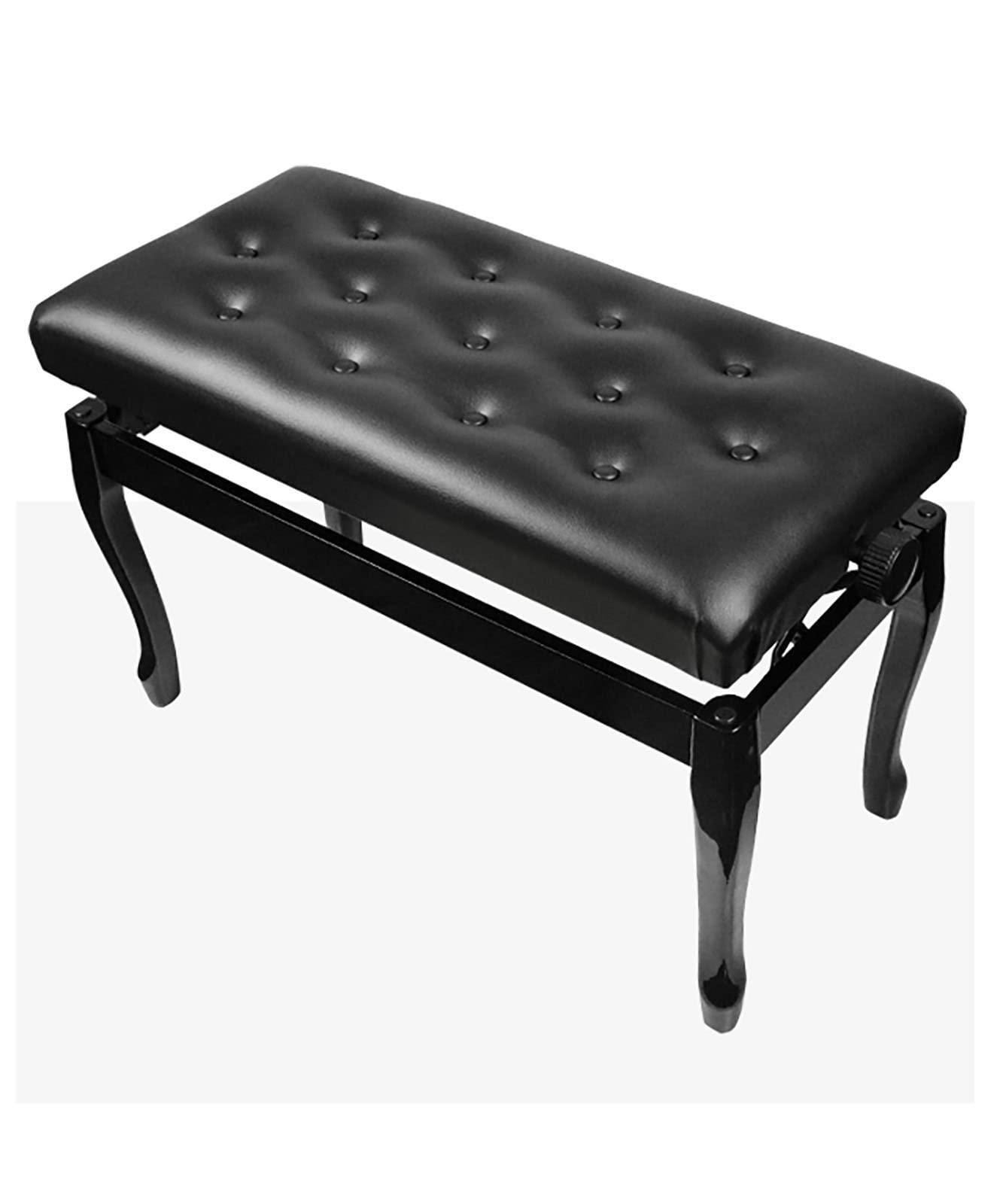 sdneNest Banco de piano dúo de piel sintética de lujo con construcción de madera maciza, 76 x 35 x 49 cm, perfecto para uso doméstico y profesional, banco de teclado negro/marrón, negro